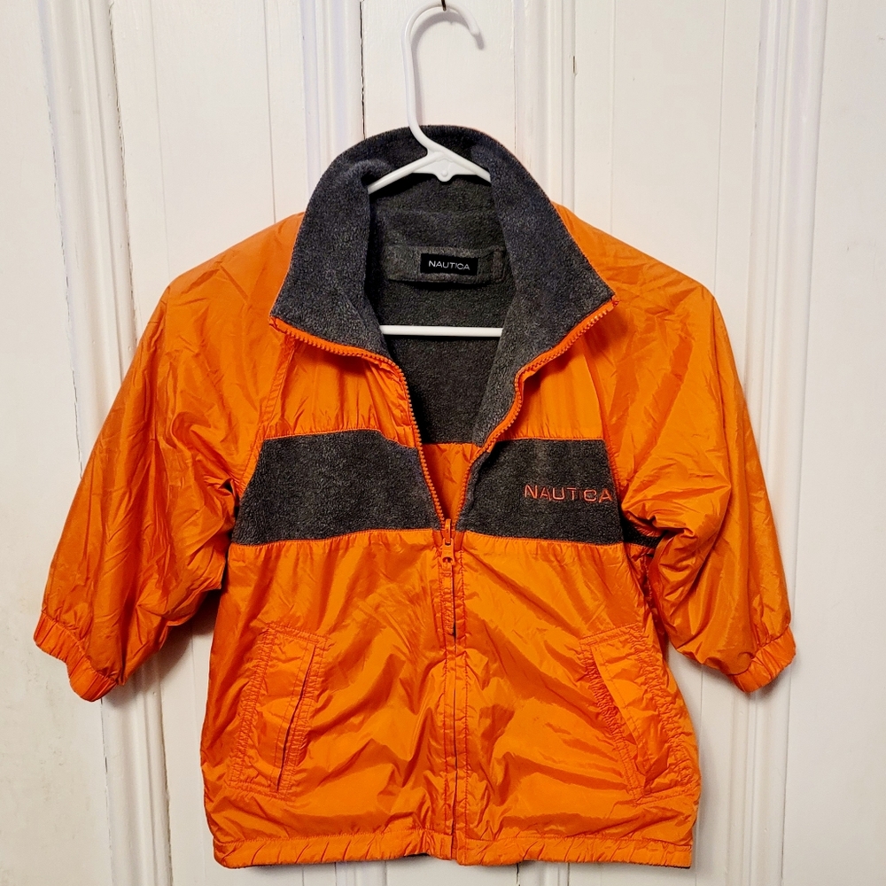 Nautica Reversable Boys Jacket Size 4 Orange and Grey - Picture 3 of 4
